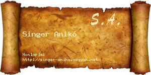 Singer Anikó névjegykártya